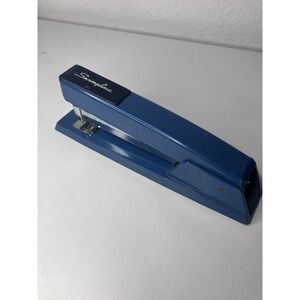 VTG Swingline 747 Stapler 94-41 USA Made 8" Blue Long Island City NY 1970s Retro